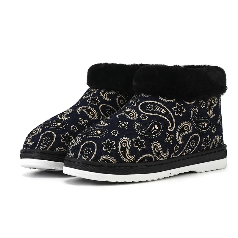

ZJVI Woman Ankle Snow Boots 2022 Women Womens Flat Shoes Ladies Round Toe Flats Fashion Platform Winter Autumn Buckle Warm Plush
