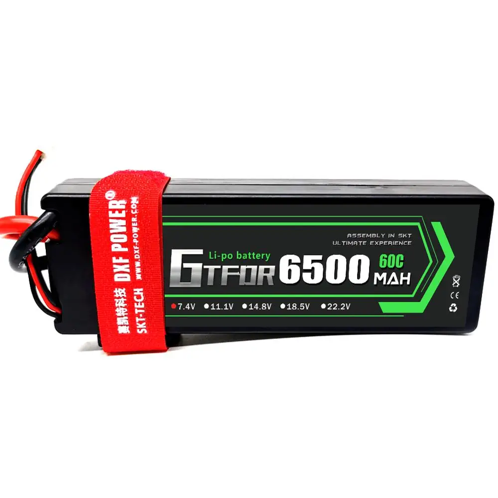 GTFDR Lipo батарея 2 шт. 7,4 В 5200 мАч 6500 мАч 7000 мАч 50C 60C твердая батарея для багги Truggy Evader BX trx4 SCX10 RC SUV