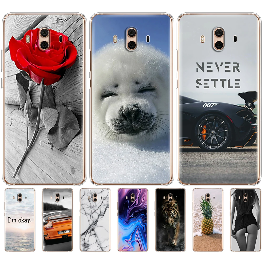 soft TPU Case For Huawei Mate 10 lite Printing Drawing Silicone Phone Cases Cover For Huawei Mate 10 pro coque for mate 10 Cat