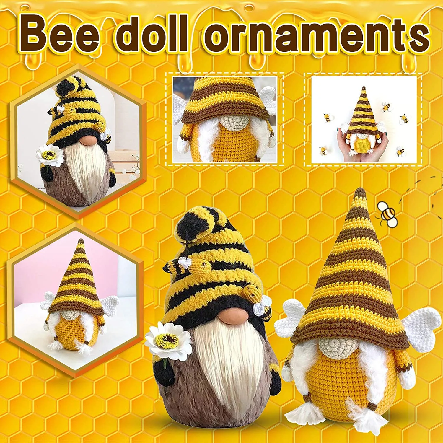 

1/2pcs 2021 Faceless Doll Bumble Bee Striped Gnome Scandinavian Tomte Nisse Swedish Honey Bee Elfs Home Old Man Doll Gifts Toys