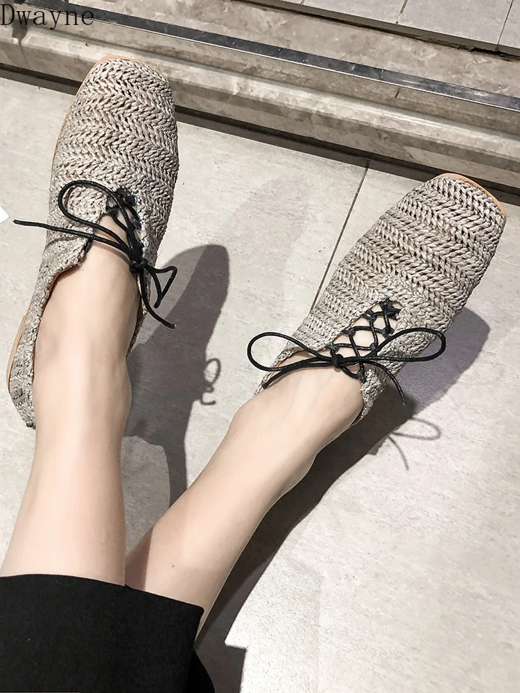 Туфли женские сетчатые однотонные повседневная обувь плоская подошва с ремешком