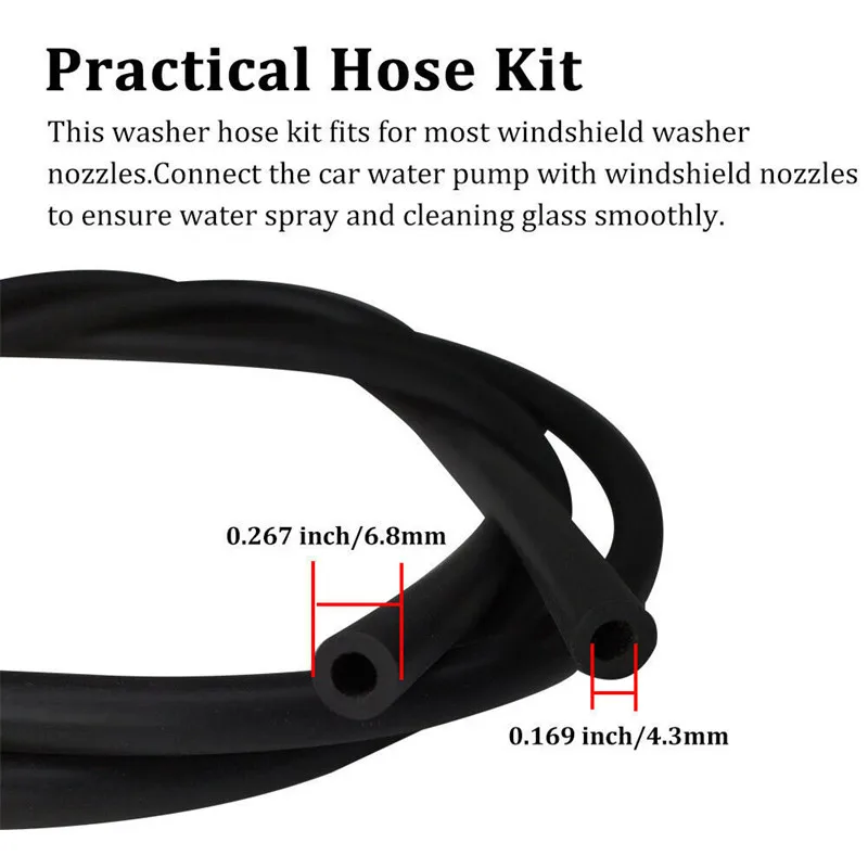 5 шт./компл. 2 м Универсальный Омыватель лобового стекла автомобилей шланг