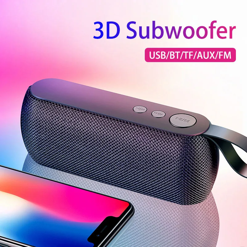 

Portable Bluetooth Speaker Wireless Loudspeaker Mini Sound System 3D Stereo Column Outdoor Boombox Speaker Box Support TF FM Aux