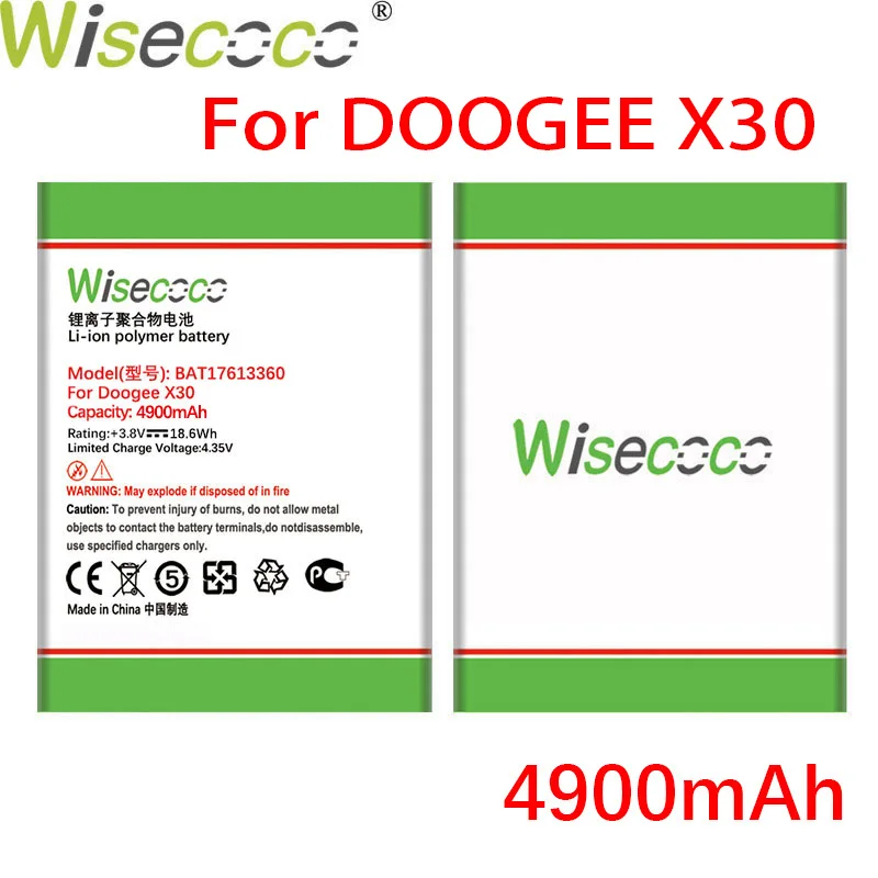 

WISECOCO 4900mAh BAT17613360 Battery For DOOGEE X30 Mobile Phone High Quality Battery With Tracking Number