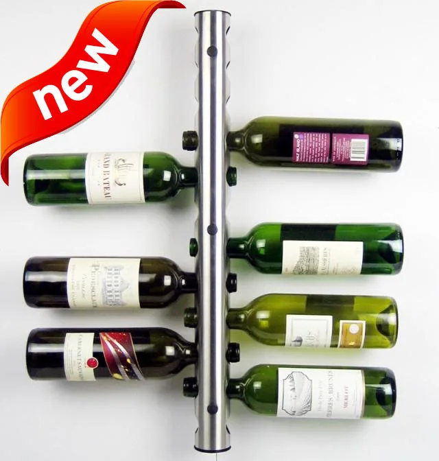 

Stainless Steel Wall-mounted Wine Rack Fashion Bar Wall Tubular Wine bottle Holders