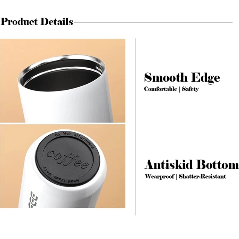 350ml/500ml 304 Stainless Steel Milk Tea Coffee Mug Leak-Proof Thermos Travel Thermal Cup Thermosmug Water Bottle For Gifts |