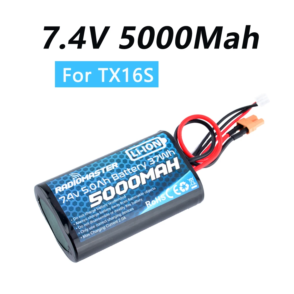 

RadioMaster 37wh Lipo Батарея 2S 7,4 V 5000 мА/ч, TX16S TRemote Управление передатчик JST-XH и XT30 разъем для TX16S TX18S пульт дистанционного управления