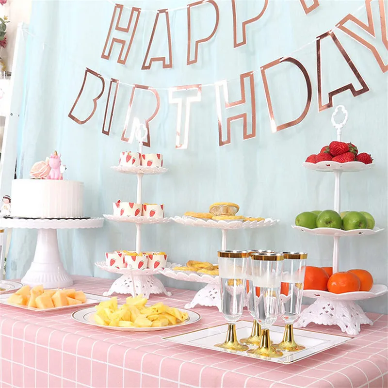 

Elegant Round Pedestal Dessert Table High Tray Cake Stand Holder Cupcake Display Rack Bakeware Birthday Wedding Party Decoration