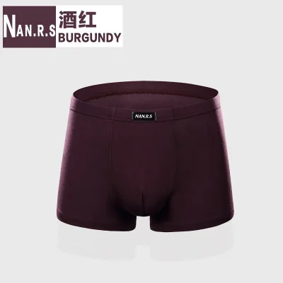 Dark Red NANRS бренд Лидер продаж твердые/Цветочные Классические Бамбуковые мужские трусы боксеры сексуальные под шорты мужские трусы боксеры шорты для мужчин s - Цвет: Dark Red