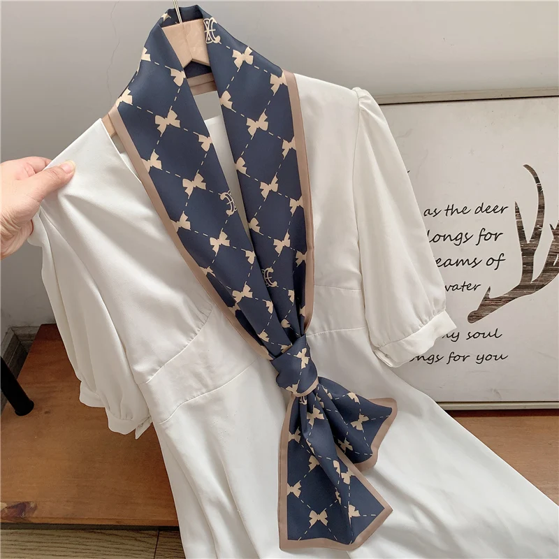 Новинка 2024 французское женское шелковое саржевое ожерелье в стиле ретро