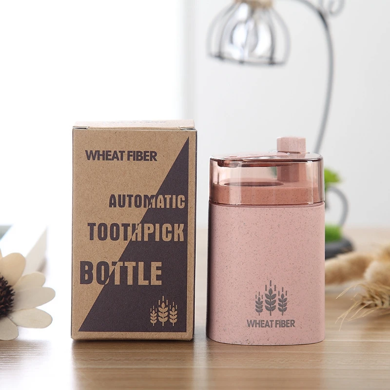 

4Pcs Automatic -Up Design Toothpick Box Plastic Toothpick Holder Container Household Table Toothpick Storage Box