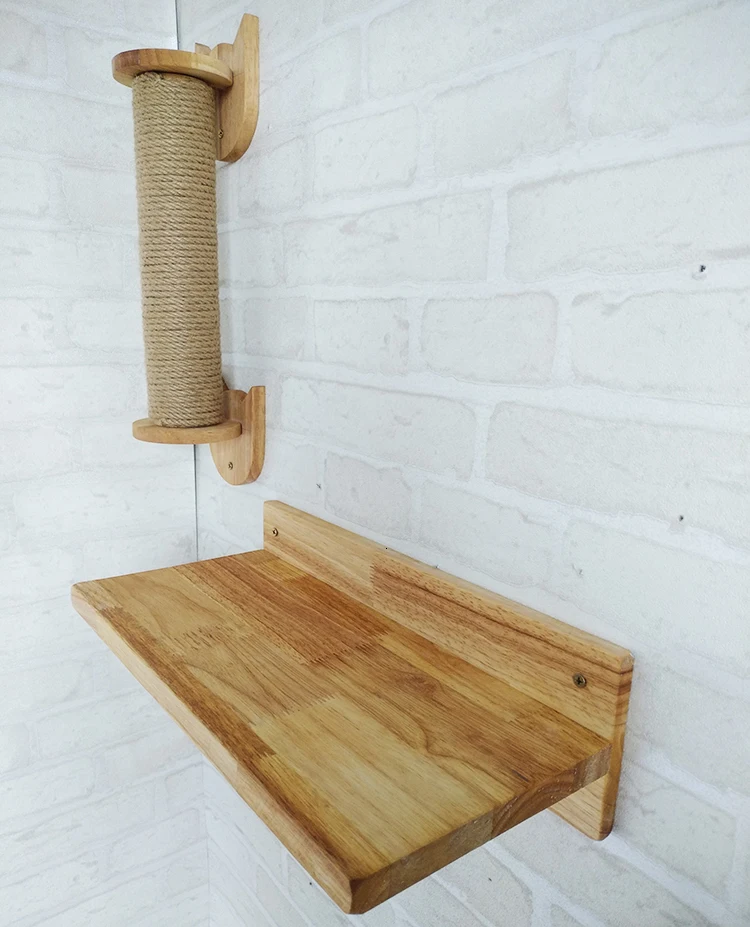 Wall-Mounted Jumping Platform Cat Scratching Post Tree Climber Sisal Rope Ladders Kitten Hanging Furniture Pet Climbing Step |