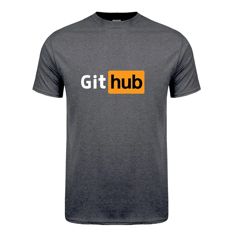 Забавный дизайн футболка Github хлопковая Футболка с круглым вырезом и короткими рукавами Мужская футболка LH-151 - Цвет: Dark Heather