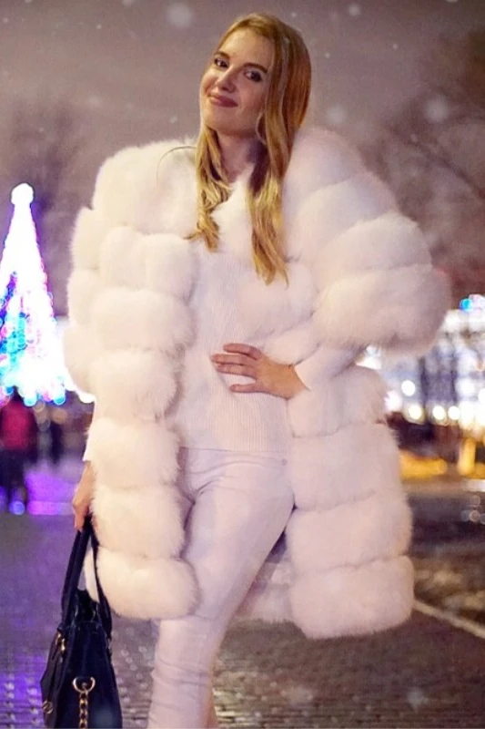 

Новинка 2019, элегантное женское зимнее пальто из натурального меха, куртка из натурального Лисьего меха, съемный рукав, жилет, меховое пальто...