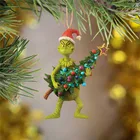 Рождественские украшения для елки Grinch, рождественские украшения, креативные деревянные подвесные украшения, Рождественское украшение, домашний декор