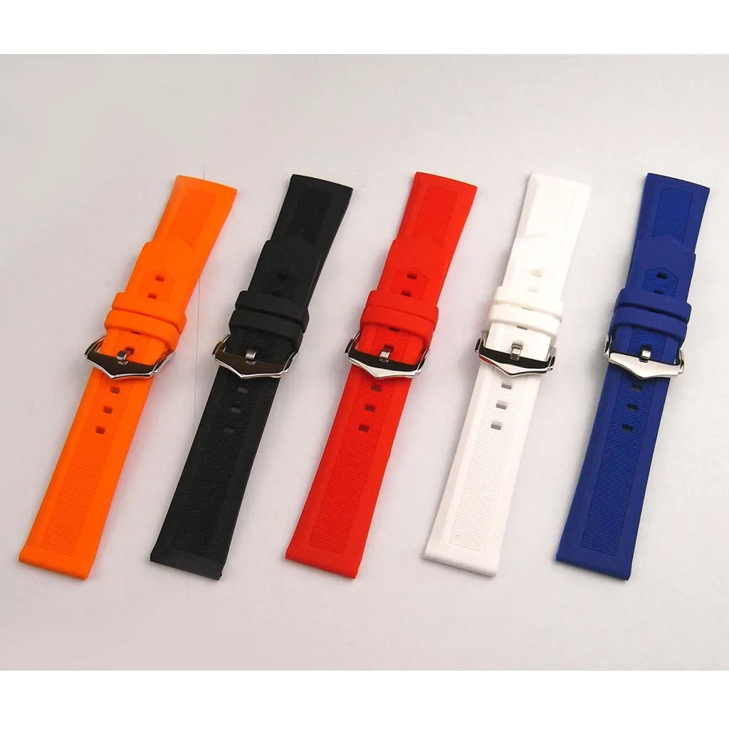 

All Match Black Color Silicone Replacement Wrist Watch Bands Straps for Mens Womens 16mm-22mm with Spring Bar Stainless Steel