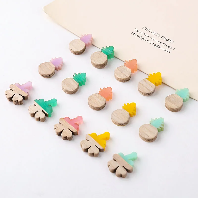 10 шт. креативное Сращивание дерева и смолы ананас Клевер листьев DIY украшение