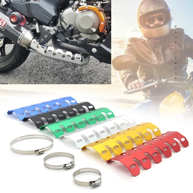 

Motorcycle Exhaust Muffler Pipe Protector Heat Shield Cover Professional Refit Q39F