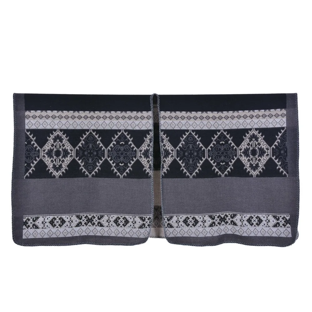 

Jacquard Faux Wool Shawls Poncho Reversible Female Cape Pashmina Soft Poncho Scarves Thick Pashmina Echarpe Large Stole Muffler