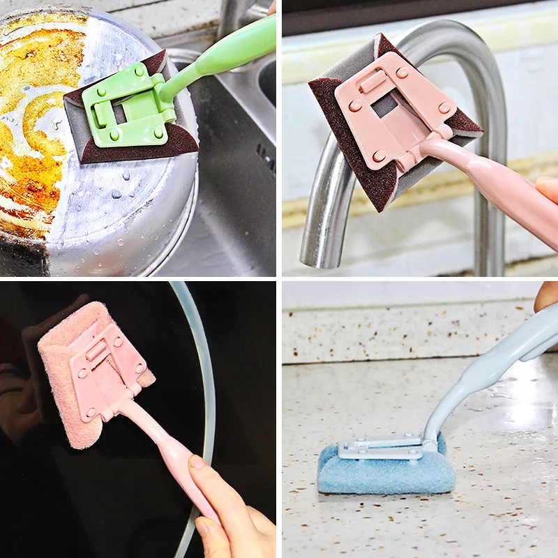 Волшебная сильная Чистящая щетка Нано губка Наждачная ручная длинная ручка