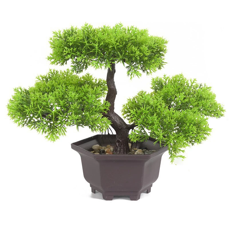 Искусственный Горшок растения бонсай-сосна маленькое искусственное дерево