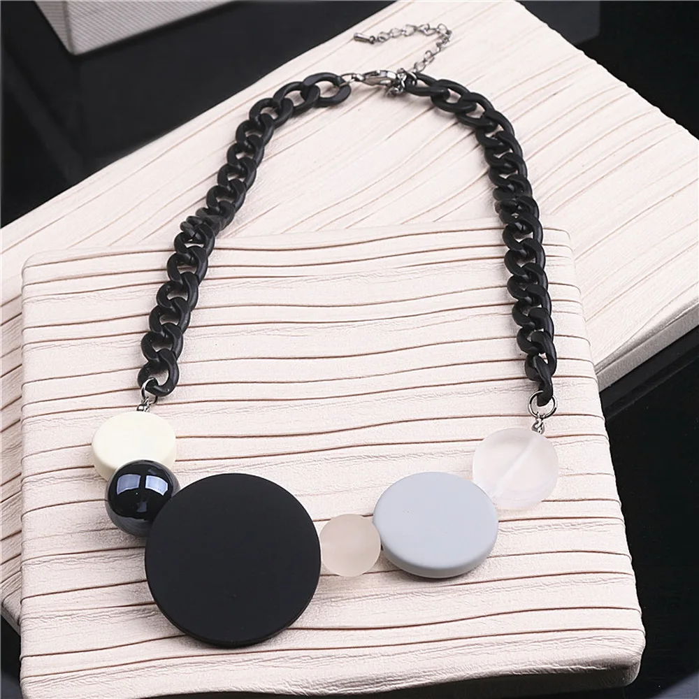 Длинная Серебряная цепочка с подвеской для женщин массивное роскошное ожерелье