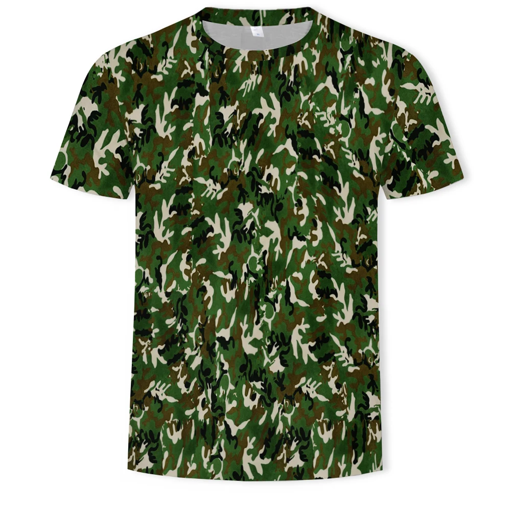 

Summer 2021 new 3d T-shirt men's short-sleeved shirt T-shirt camouflage fun pattern 3D casual clothing