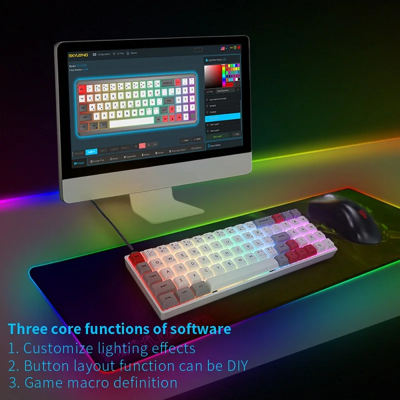 Skyloong SK71S Bluetooth Mechanical Keyboard PBT Keycap Gaming Keyboard For Desktop/Laptop/PC Gaming Accessories For Steam Gamer