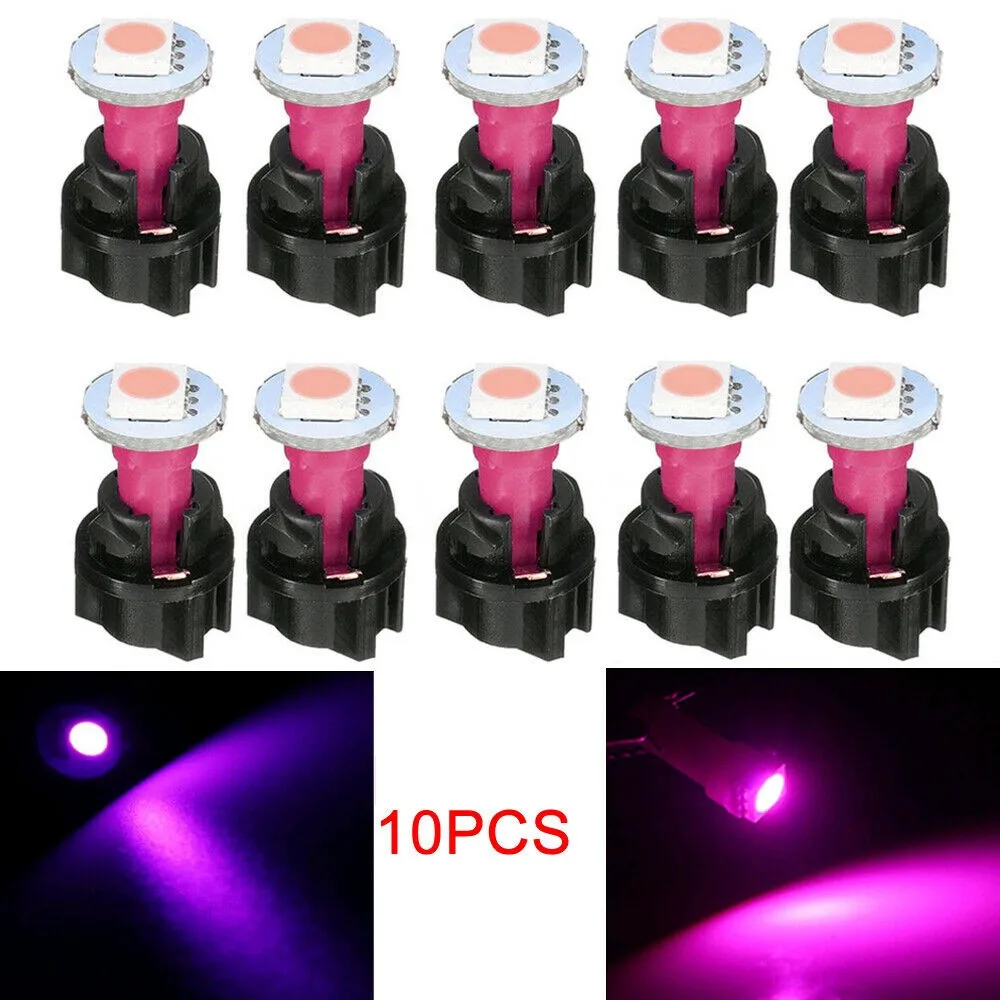 

10x Purple 74 T5 LED Car Instrument Panel Light Dash Lamp Bulbs+Twist Sockets Signal Lamp Car Lights