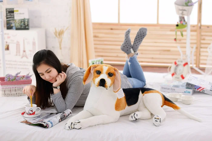 

30-90CM Giant Beagle Dog Toy Plush Toys Gift Doll Reallife Stuffed Animal Dog For Children Pet Store Promotion Mascot Home Deco