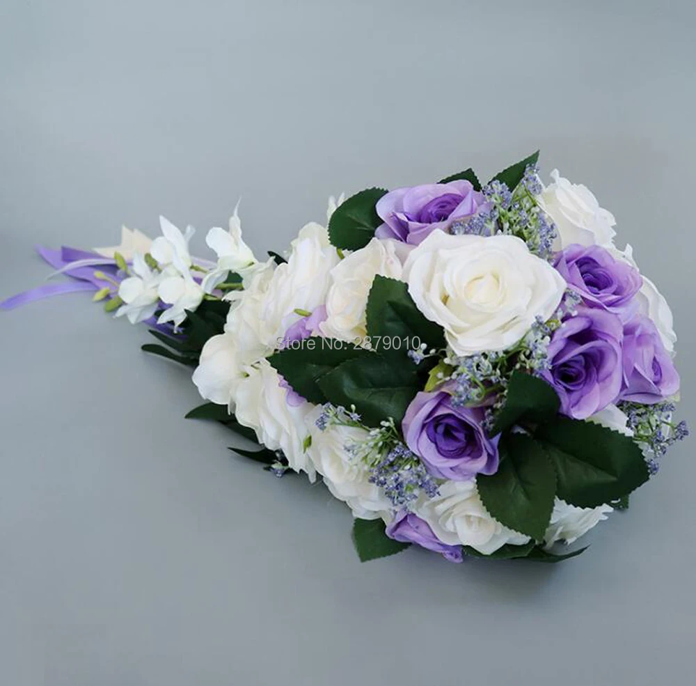 Wedding Bride Water Droplet Holding Flowers European Holiday White Simulation Of The Rose Bouquet Hand Realistic Multicolor |