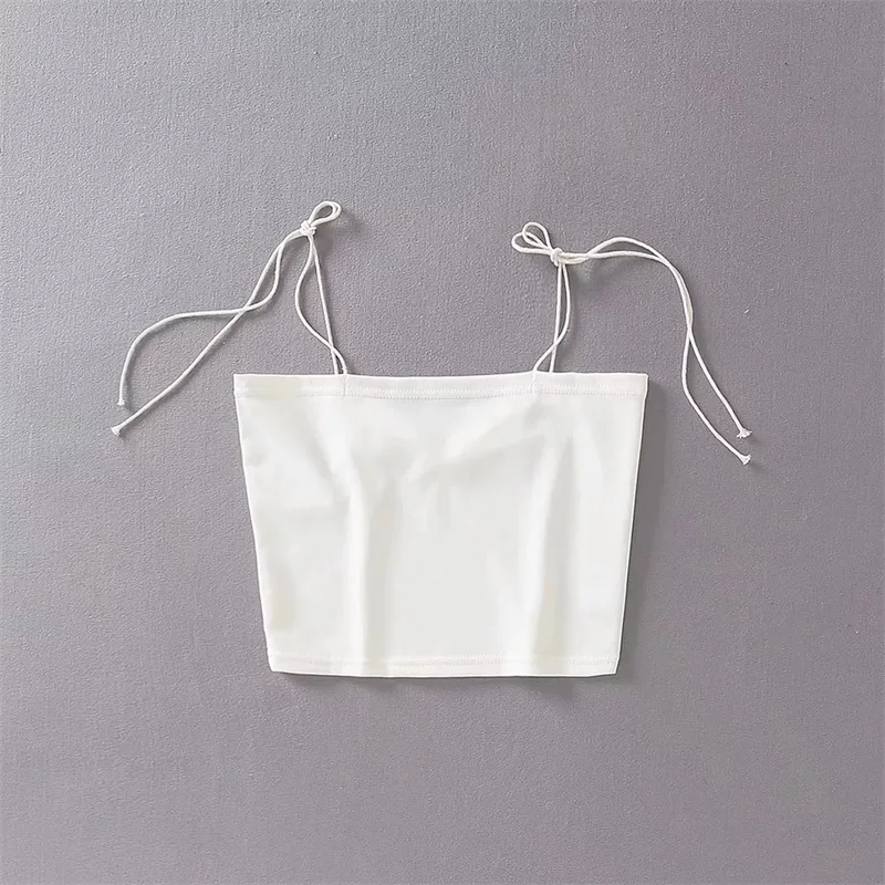 Женский бесшовный топ на бретельках с рюшами | Женская одежда