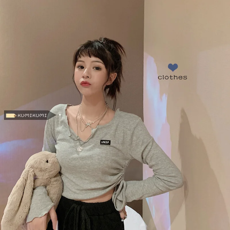 Дизайнерский топ из ткани с надписью на завязках женская летняя Корейская