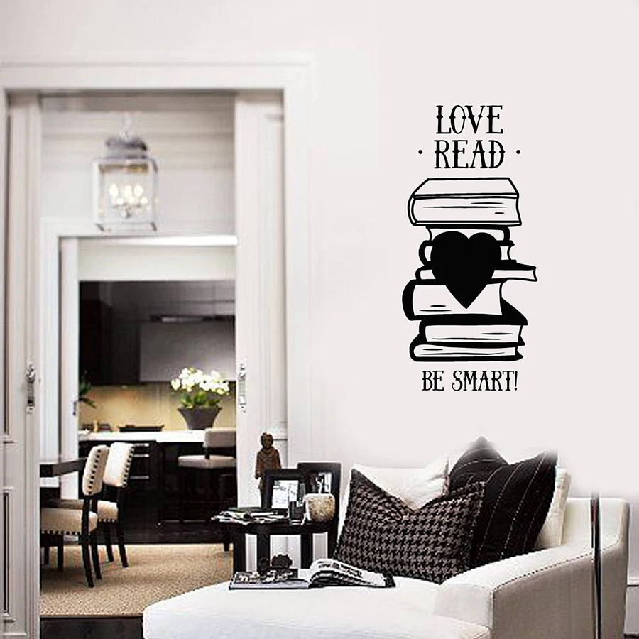 Книжные цитаты виниловая настенная наклейка библиотека Читальная комната