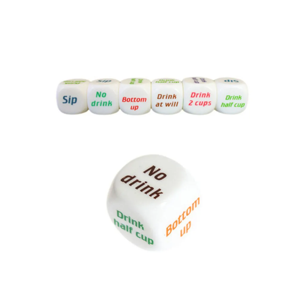 

1PCS Color Printing English Wine Scorpion Friends Dinner Creative Dice Glow Party Supplies Acrylic dice for party fashion 828