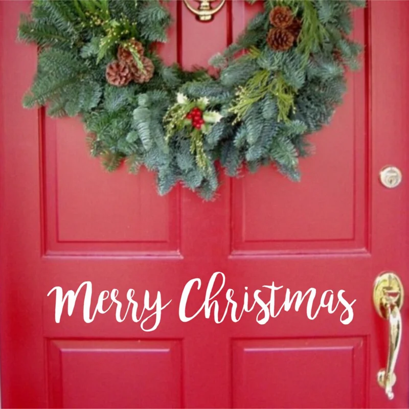 Праздничный новый год Рождество Домашний декор Настенная Наклейка Счастливого Рождества цитаты дверь окно украшения наклейки съемные обои S471