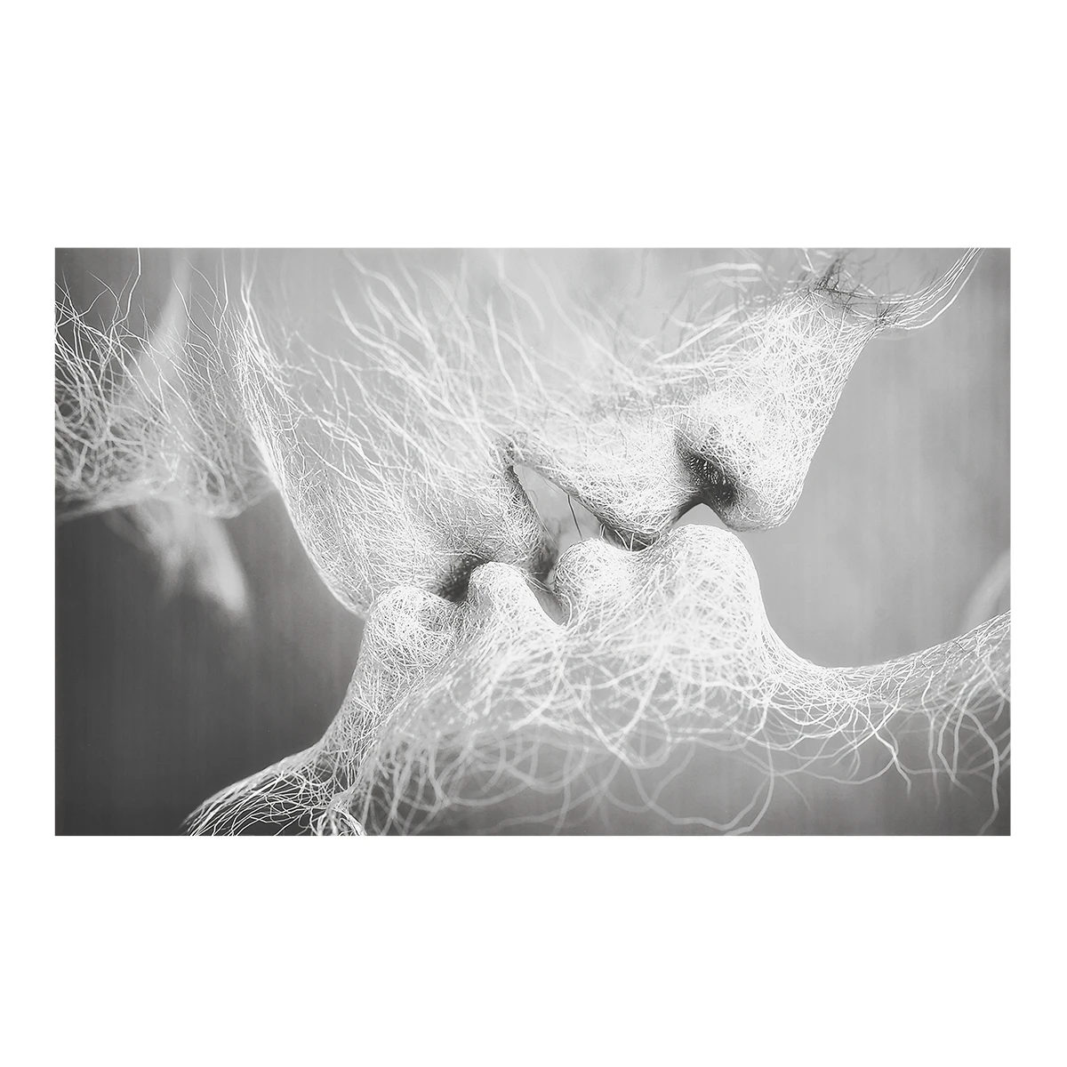 

1Piece Fashion Black White Love Kiss Pattern Abstract Art on Canvas Painting Wall Art Picture Print Home Decor