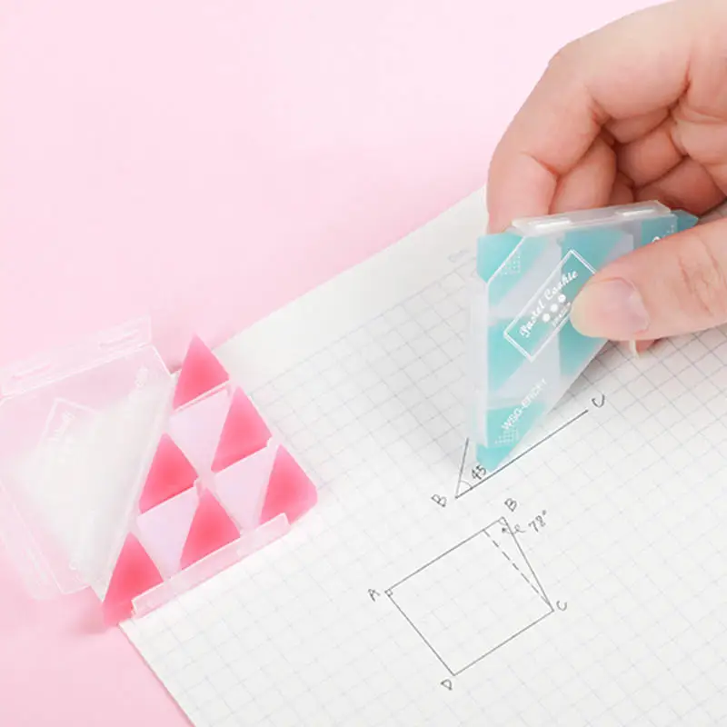 1 шт. креативные красочные треугольные резиновые ластики Прочный гибкий ластик