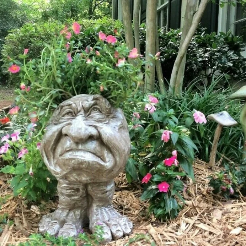 

Muggly's The Face Statue Planter Resin Figurine Plant Pot Funny Face Art Sculpture Flowerpot with Drain Hole RH