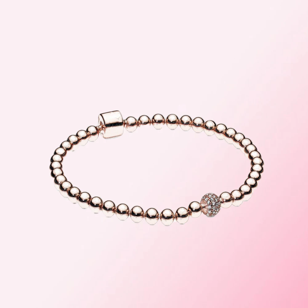 

2019 Autumn Rose Beads & Pave Bracelet Women's Fashion Original High Quality Jewelry Factory Wholesale Free Shipping