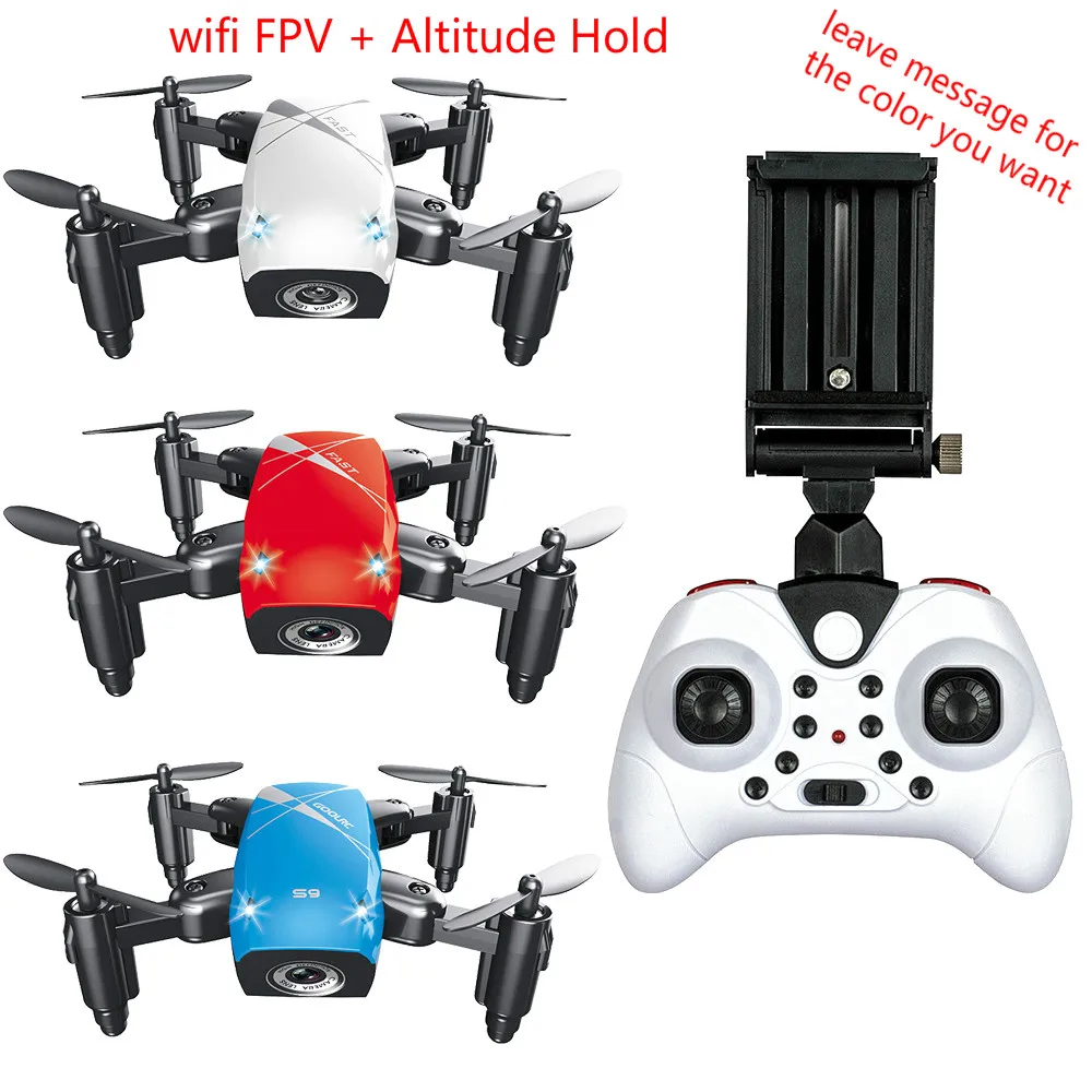 WIFI FPV CONTROLLER S9HW мини Дрон камера Радиоуправляемый вертолет складной высота удержания дистанционный Квадрокоптер WiFi FPV карманный микро Дрон VS JD JY018 цветной самолет - Цвет: WIFI FPV CONTROLLER