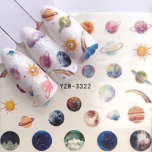 1 Sheet Water Nail Stickers Mysterious Starry Series Designs Transfer Sliders For Nail Watermark Decals DIY Manicure
