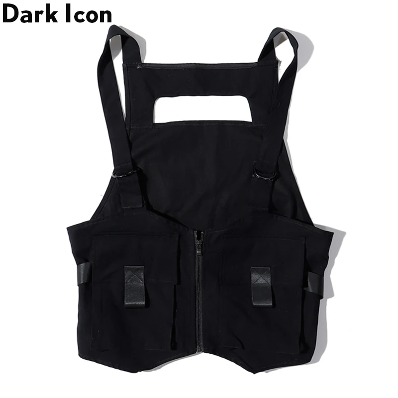 Мужской жилет с большими карманами DARK ICON крутой регулируемой талией для улицы 2020