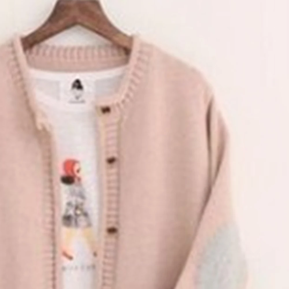 

Sweater Casual Knitted Women Cardigan Sweaters 2020 Autumn Winter Korean Loose Outerwear Sweet Simple Warmness Pink Knitwear