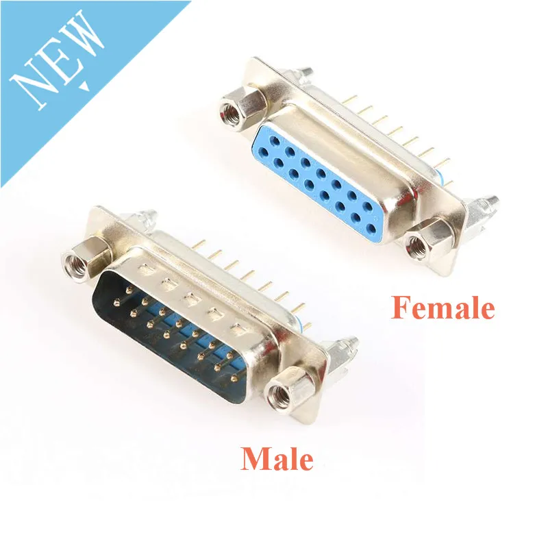 DB15 DP15 разъем D SUB VGA 15pin женский мужской адаптер двухрядный 15P разъемы RS232