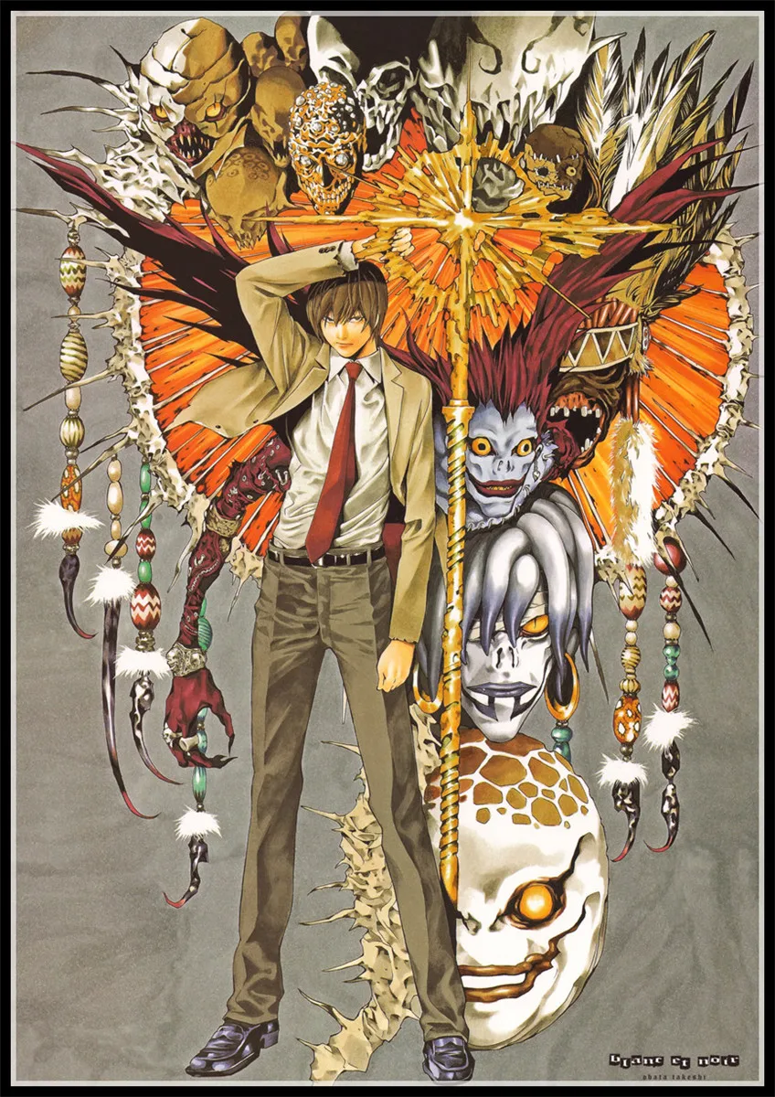 Новинка 2021 53 стиля бумажные плакаты с покрытием из японского аниме DEATH NOTE для кафе