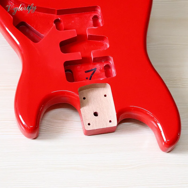 okoume holz rot farbe st gitarre körper hochglanz elektrische gitarre barrel körper gitarre barrel zubehör gitarre teile free global sh