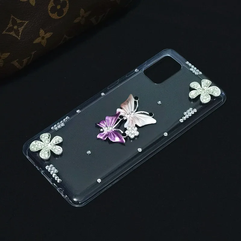 С украшением в виде кристаллов чехол для Samsung Галактики A51 A71 5G S10 S8 S9 плюс A30 A50 A10 M20