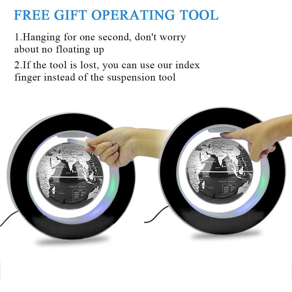 magnetic levitation globe lamp world map decoration ornaments office home decoration globe novelty light learning model tool free global shipping