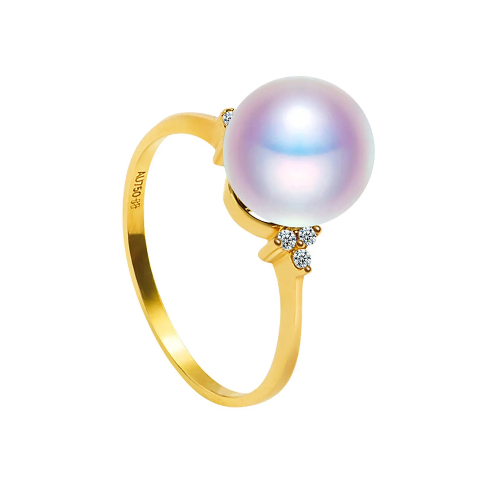 

Akoya Pearl Ring 18k Gold Japanese Round Salt Water Cultured White Pink Pearls for Women and Men Luxury Jewelry Gifts